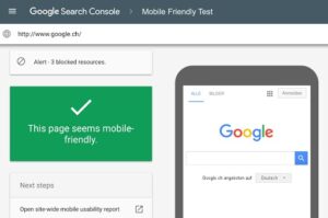 google mobile friendly test